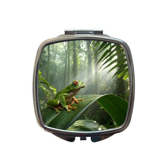Puerto Rico Frog Cute Small Travel Purse Handbag Pocket Makeup Compact Mirror