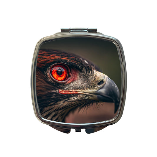 Red Eyes Hawk Bird Small Travel Purse Handbag Pocket Makeup Compact Mirror