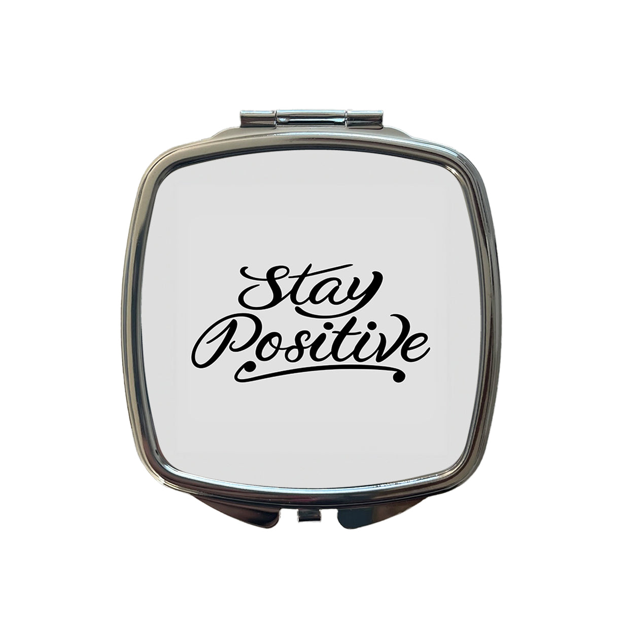 Stay Positive Small Travel Purse Handbag Pocket Makeup Compact Mirror