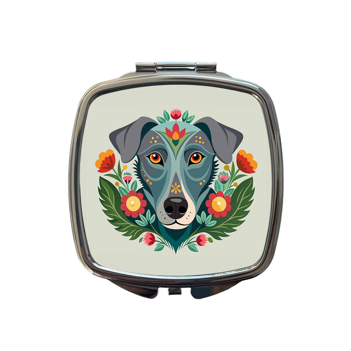 Weimador Head Floral Motif Small Travel Purse Handbag Pocket Makeup Compact Mirror