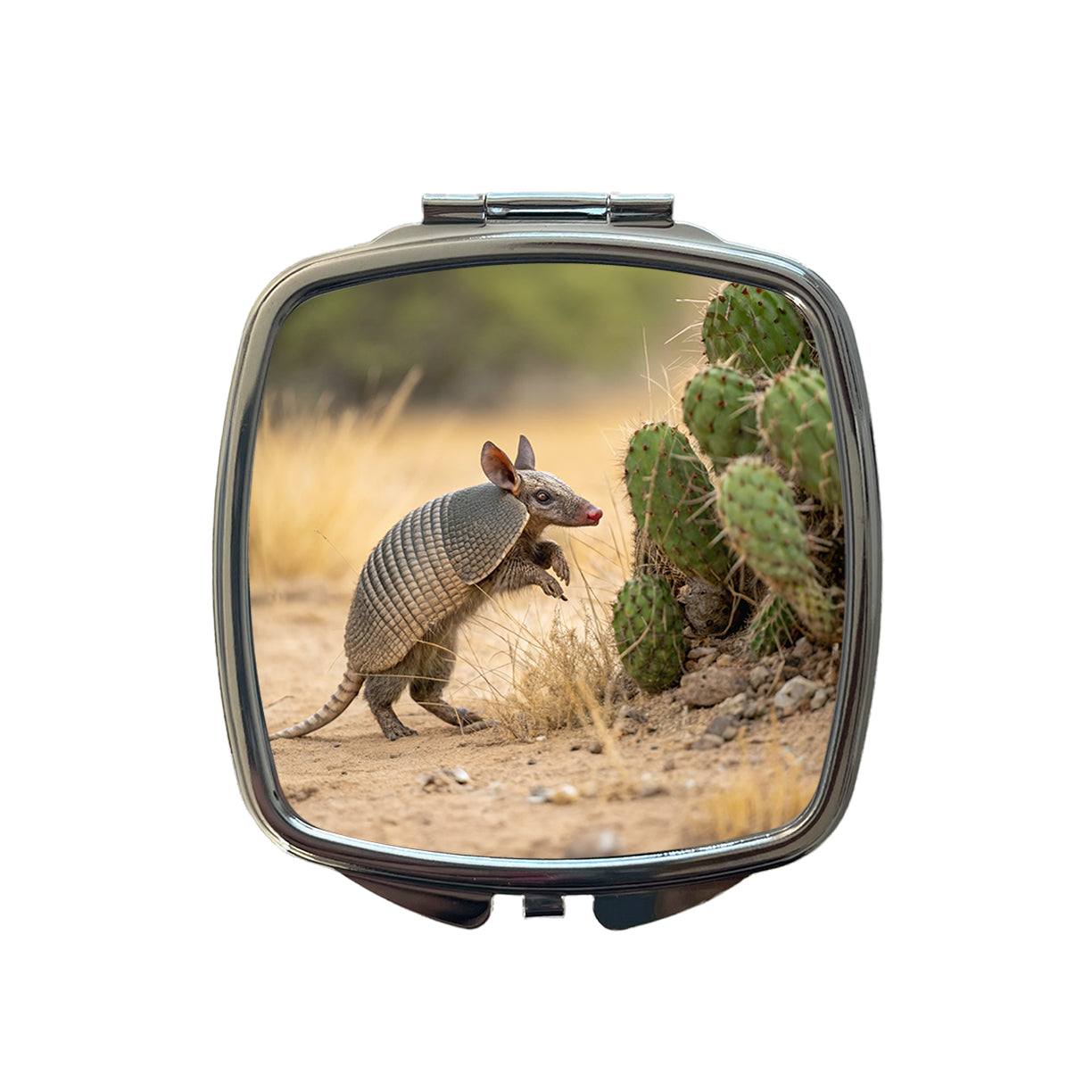 Armadillo In Desert Small Travel Purse Handbag Pocket Makeup Compact Mirror