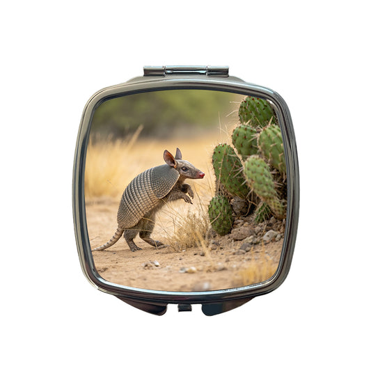 Armadillo In Desert Small Travel Purse Handbag Pocket Makeup Compact Mirror