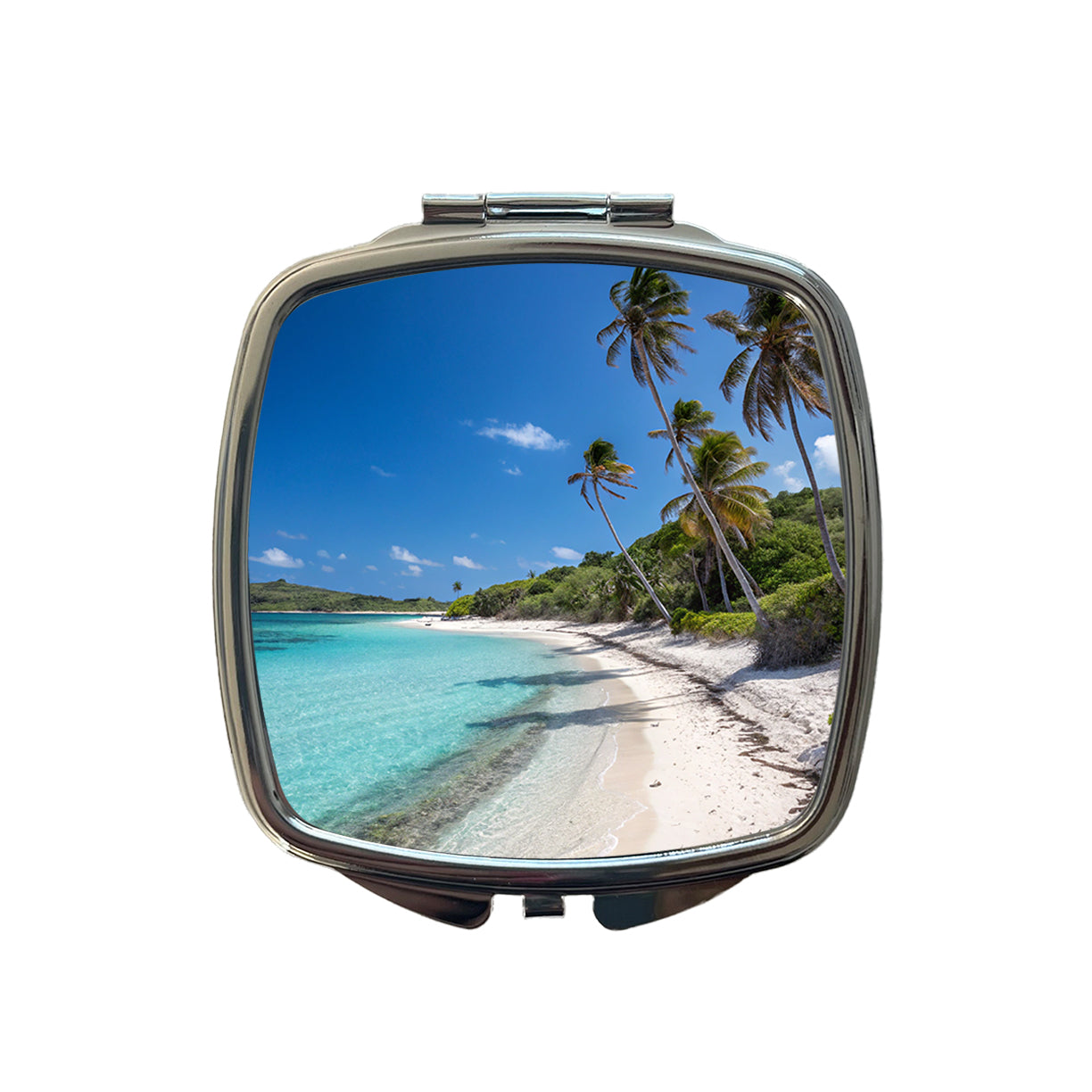 Aruba Tropical Beach Vacation Small Travel Purse Handbag Pocket Makeup Compact Mirror