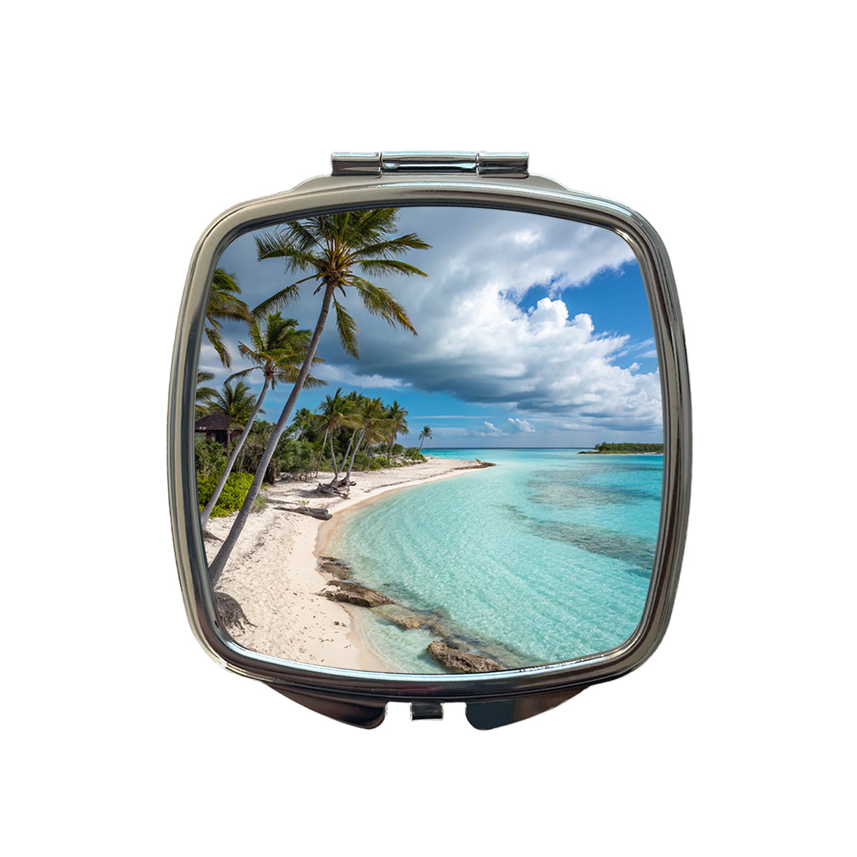 Bahamas Tropical Beach Vacation Small Travel Purse Handbag Pocket Makeup Compact Mirror