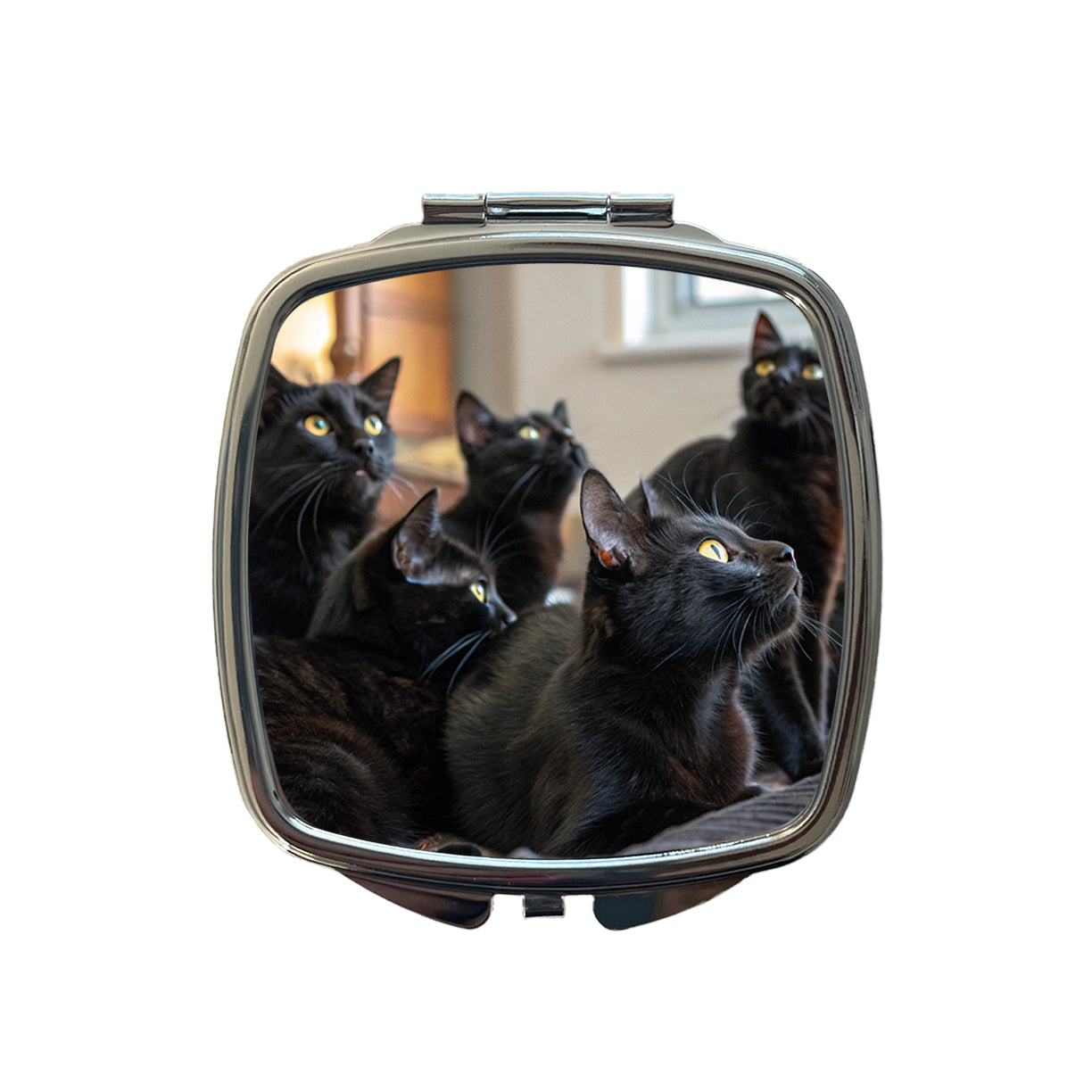 Bunch Of Black Cats Small Travel Purse Handbag Pocket Makeup Compact Mirror