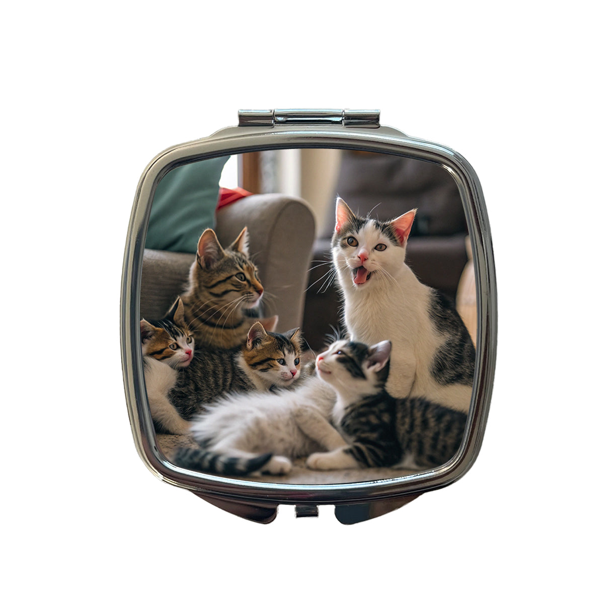 Bunch Of Cats Small Travel Purse Handbag Pocket Makeup Compact Mirror