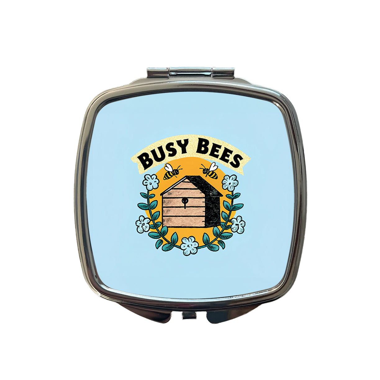 Busy Bees Small Travel Purse Handbag Pocket Makeup Compact Mirror