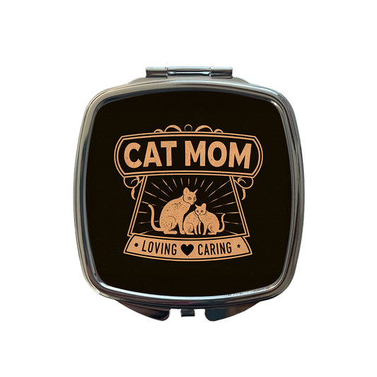 Cat Mom Small Travel Purse Handbag Pocket Makeup Compact Mirror