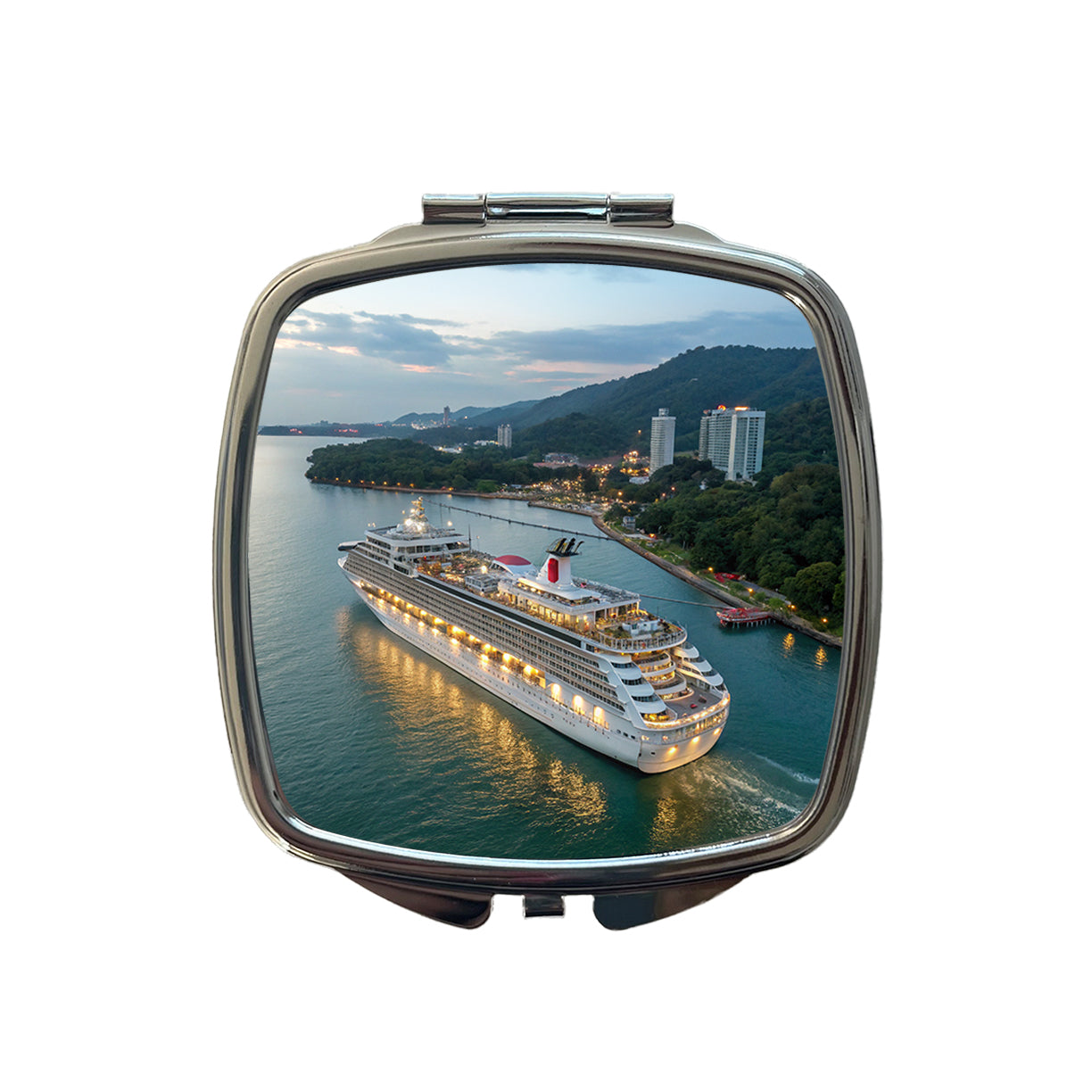 Cruise Ship Travel Vacation Small Travel Purse Handbag Pocket Makeup Compact Mirror