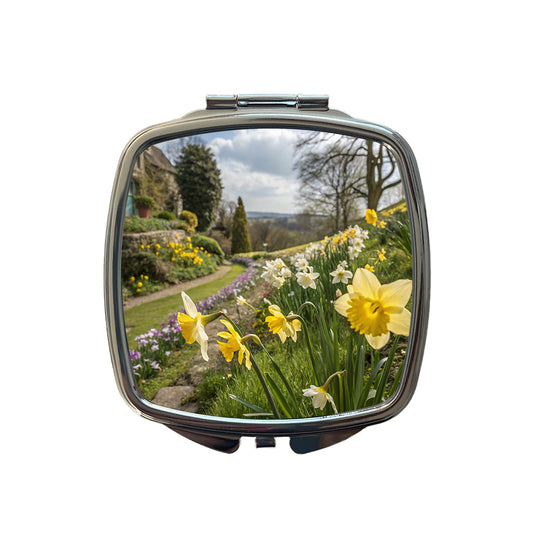 Daffodils Pretty Small Travel Purse Handbag Pocket Makeup Compact Mirror
