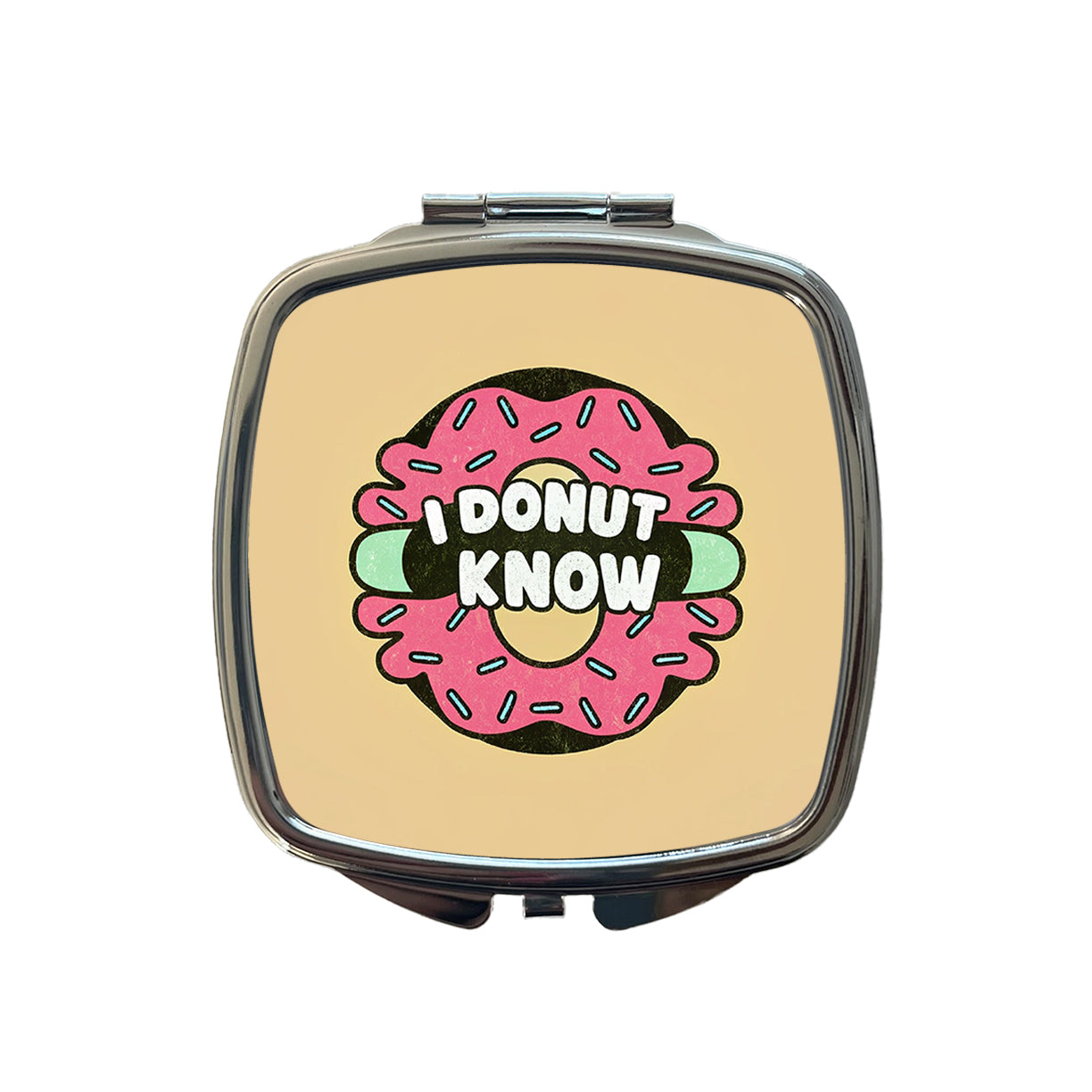 I Donut Know Funny Small Travel Purse Handbag Pocket Makeup Compact Mirror