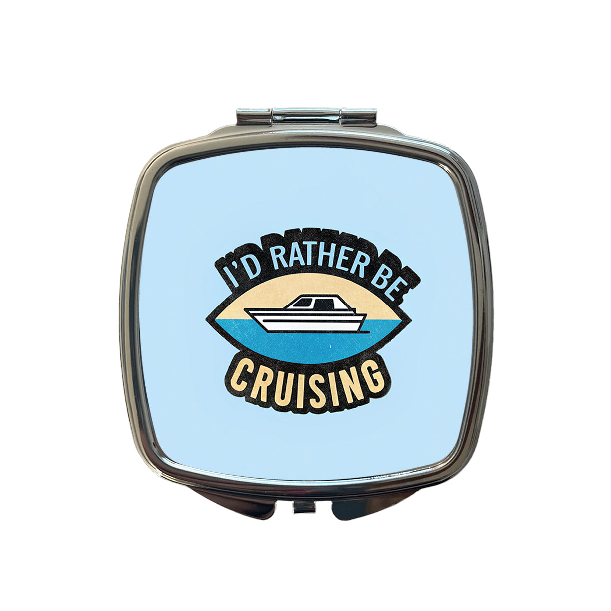 I'd Rather Be Cruising Cruise Travel Small Travel Purse Handbag Pocket Makeup Compact Mirror