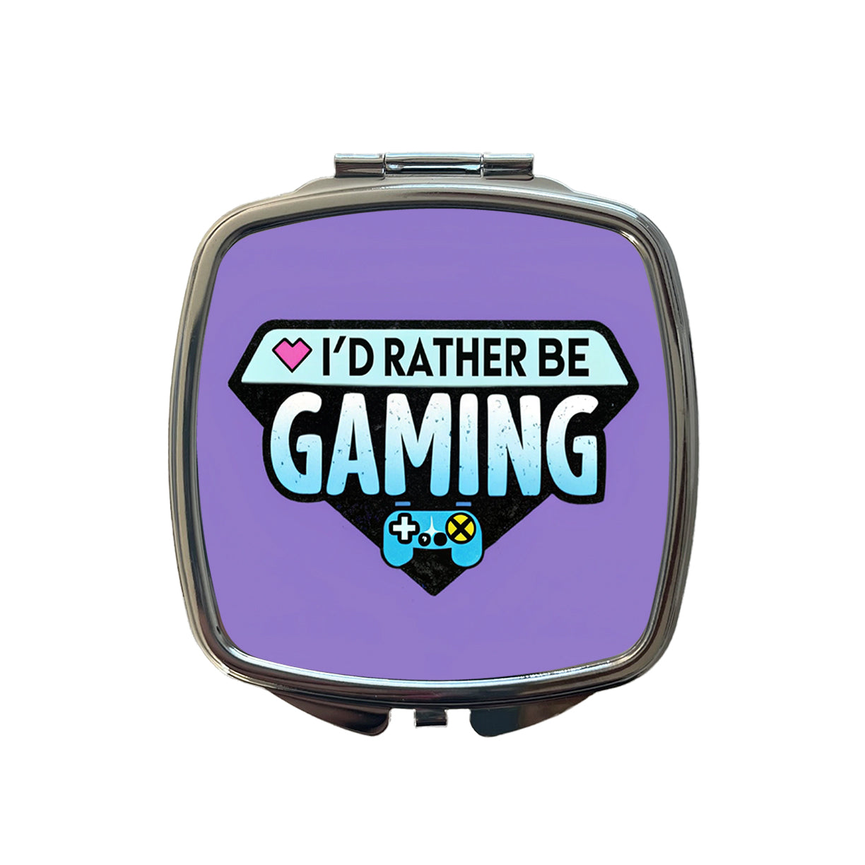 I'd Rather Be Gaming Gamer Small Travel Purse Handbag Pocket Makeup Compact Mirror
