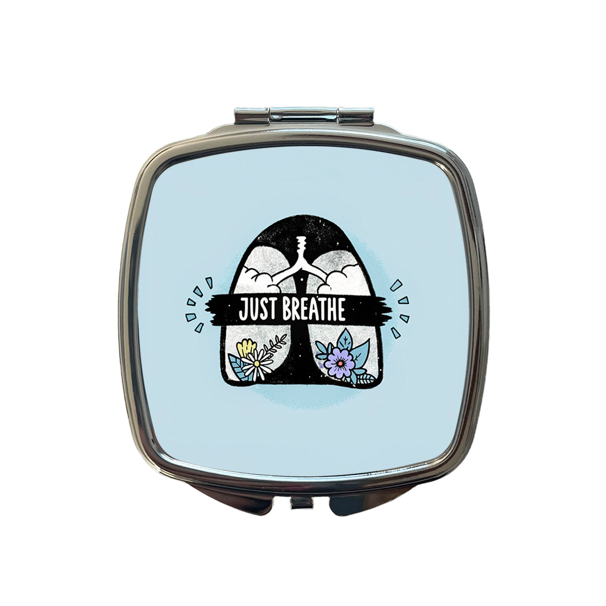 Just Breathe Small Travel Purse Handbag Pocket Makeup Compact Mirror