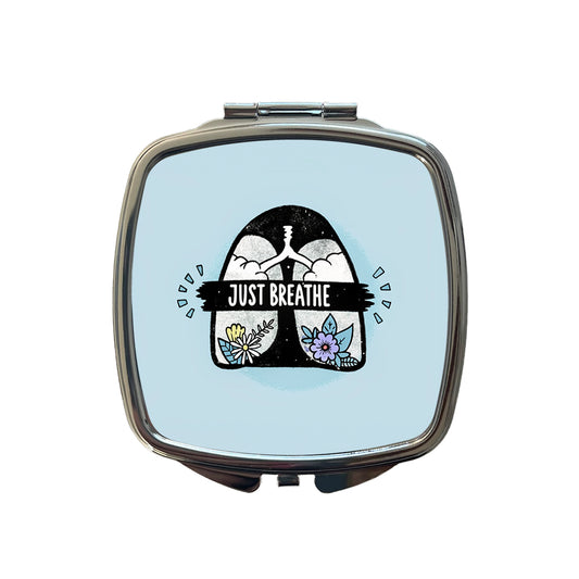 Just Breathe Small Travel Purse Handbag Pocket Makeup Compact Mirror