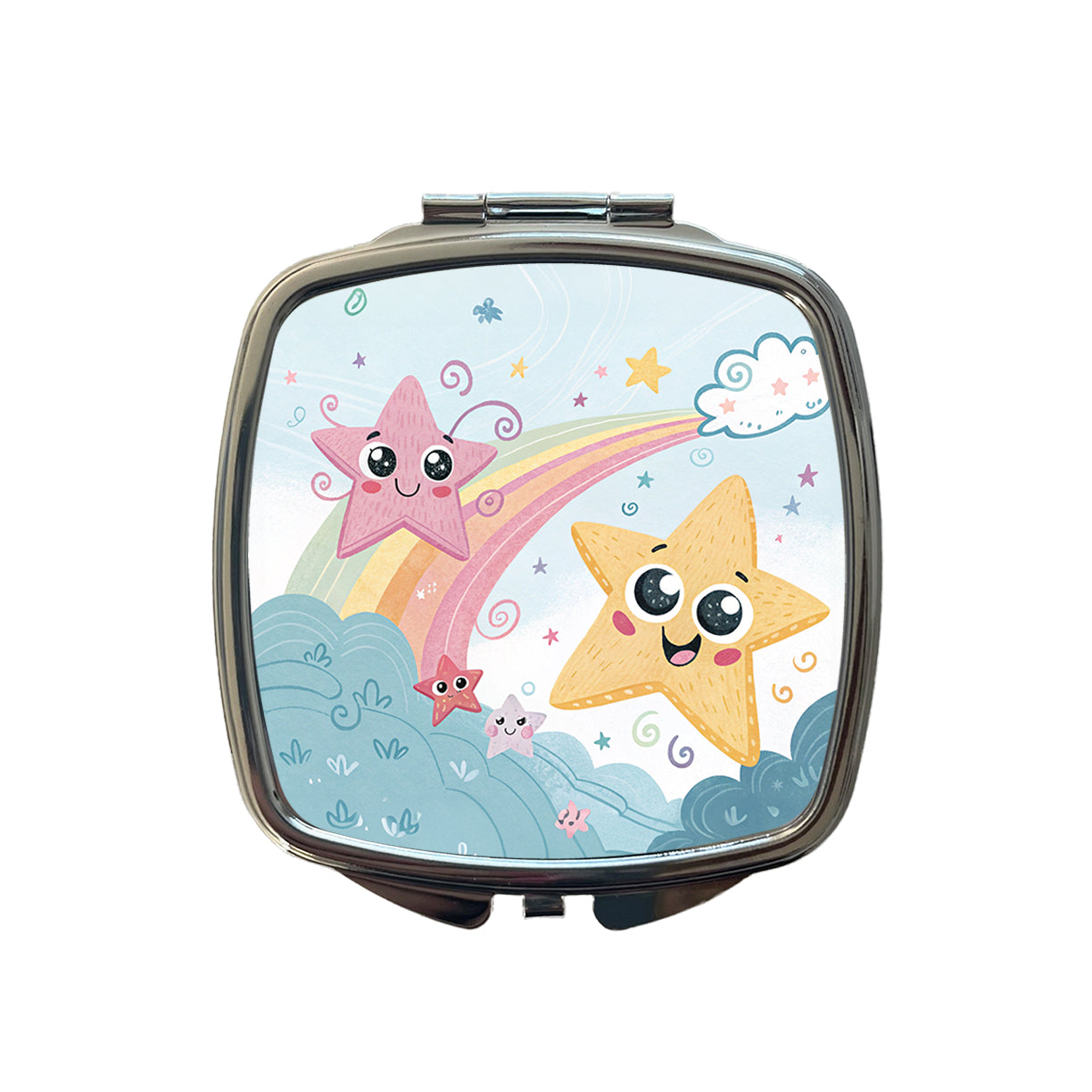 Kawaii Stars Small Travel Purse Handbag Pocket Makeup Compact Mirror