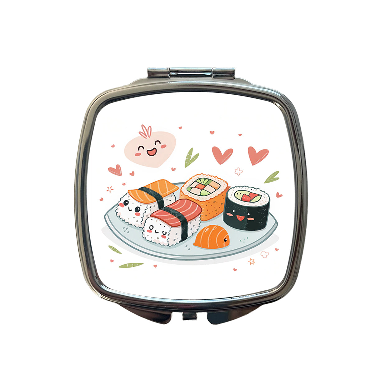 Kawaii Sushi Small Travel Purse Handbag Pocket Makeup Compact Mirror