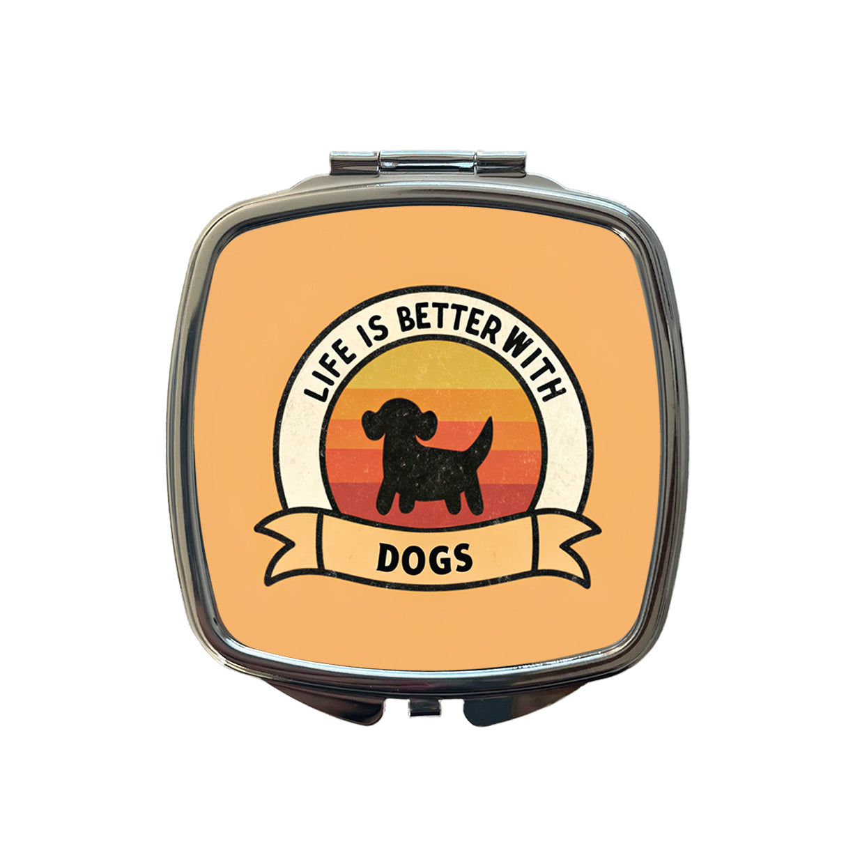 Life Is Better With Dogs Small Travel Purse Handbag Pocket Makeup Compact Mirror