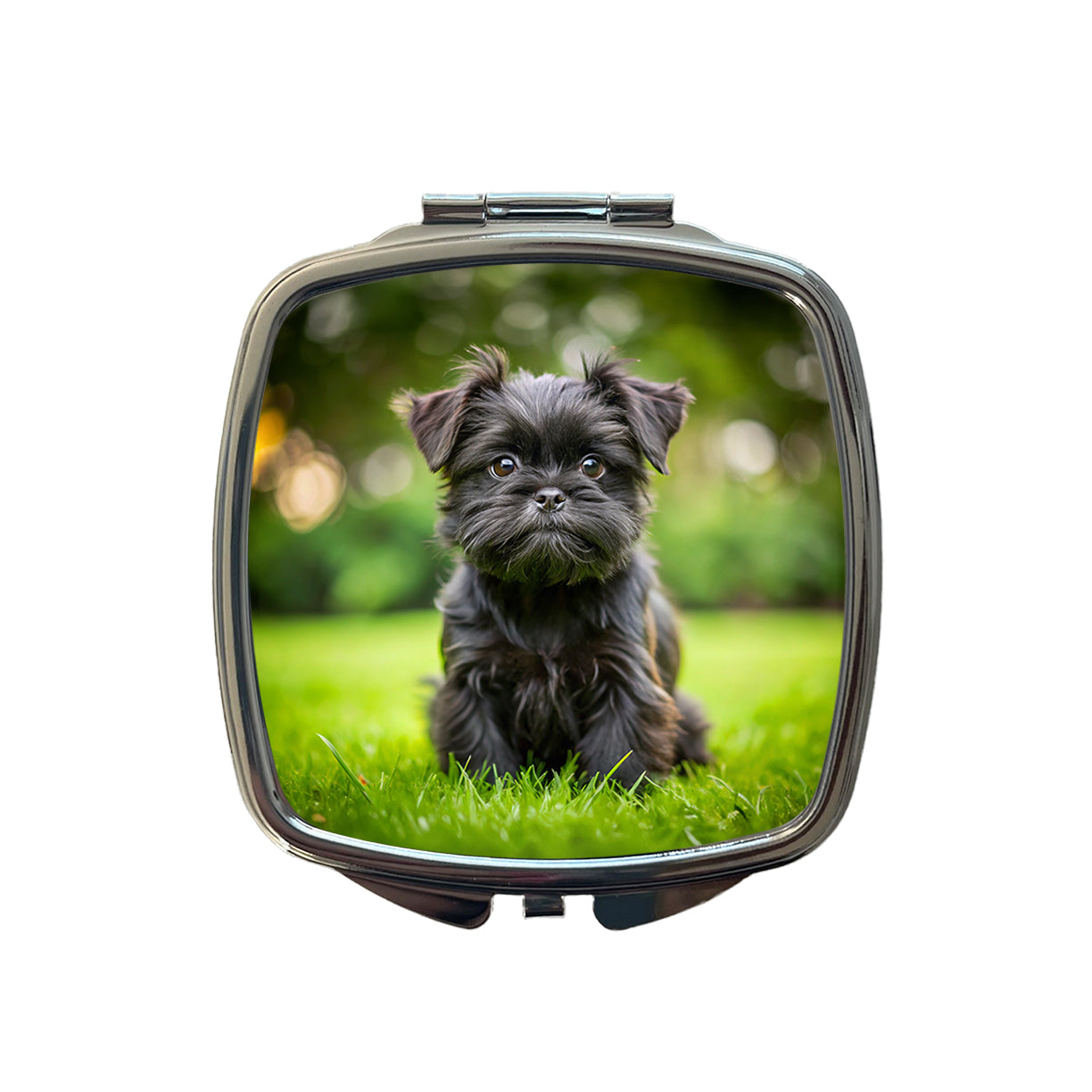 Affenpinscher Dog Puppy Photo Small Travel Purse Handbag Pocket Makeup Compact Mirror