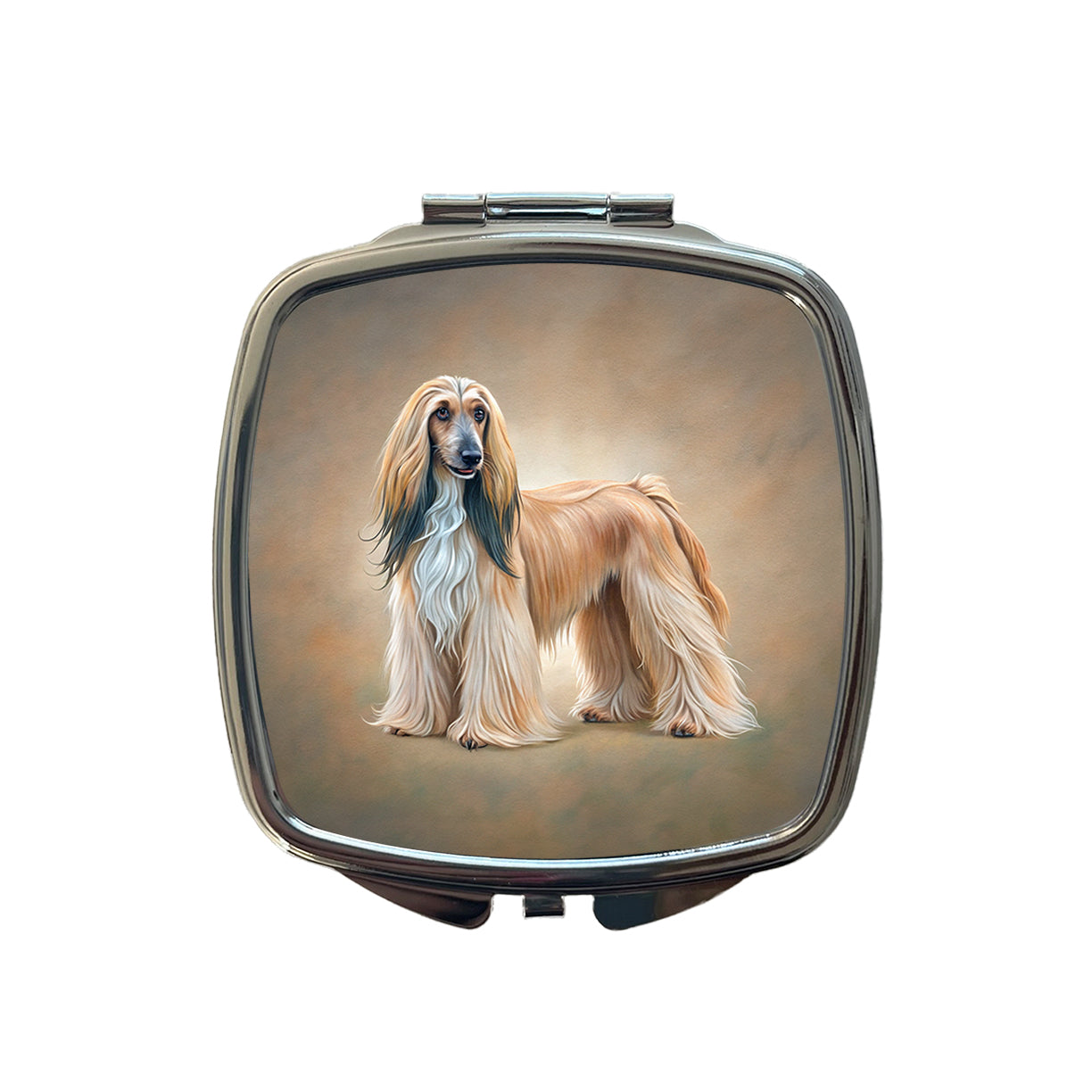 Afghan Hound Dog Illustration Small Travel Purse Handbag Pocket Makeup Compact Mirror