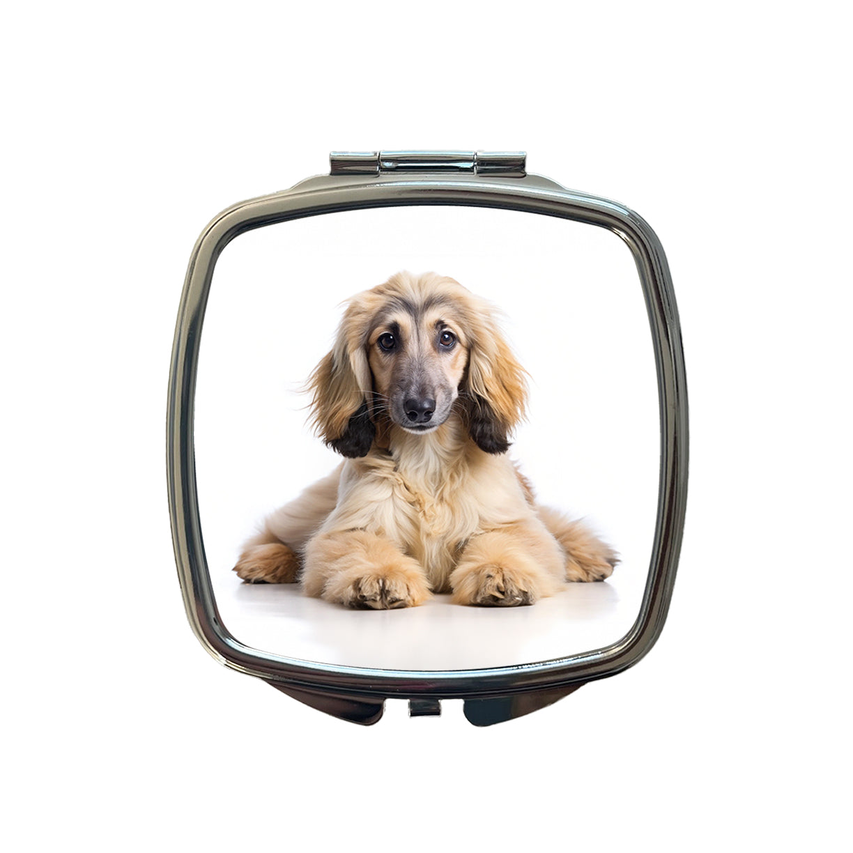 Afghan Hound Dog Puppy Photo Small Travel Purse Handbag Pocket Makeup Compact Mirror