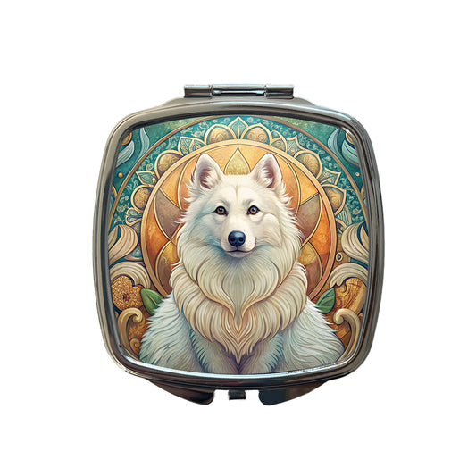 American Eskimo Dog Art Nouveau Small Travel Purse Handbag Pocket Makeup Compact Mirror