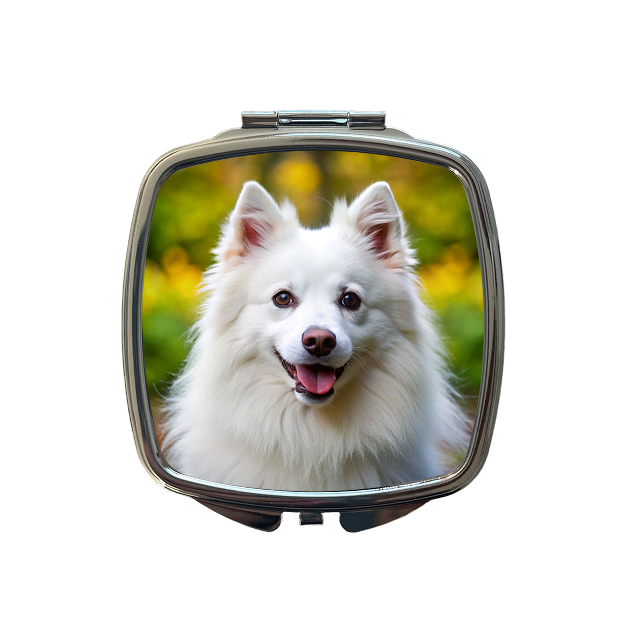 American Eskimo Dog Photo Small Travel Purse Handbag Pocket Makeup Compact Mirror