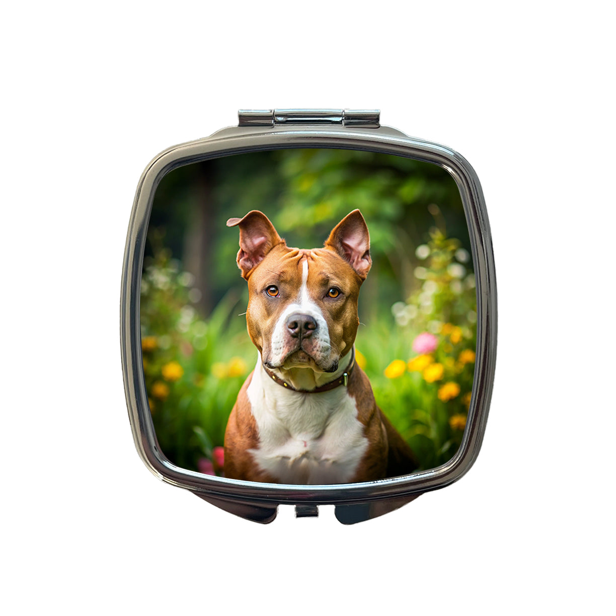American Staffordshire Terrier Dog Photo Small Travel Purse Handbag Pocket Makeup Compact Mirror