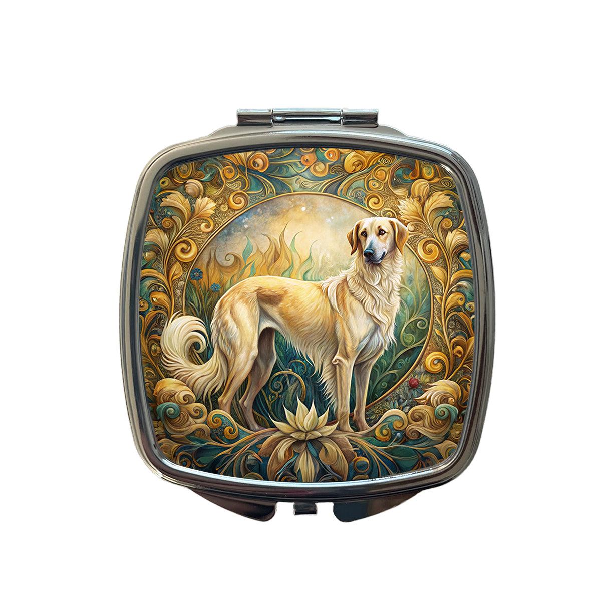 Anatolian Shepherd Dog Art Nouveau Small Travel Purse Handbag Pocket Makeup Compact Mirror