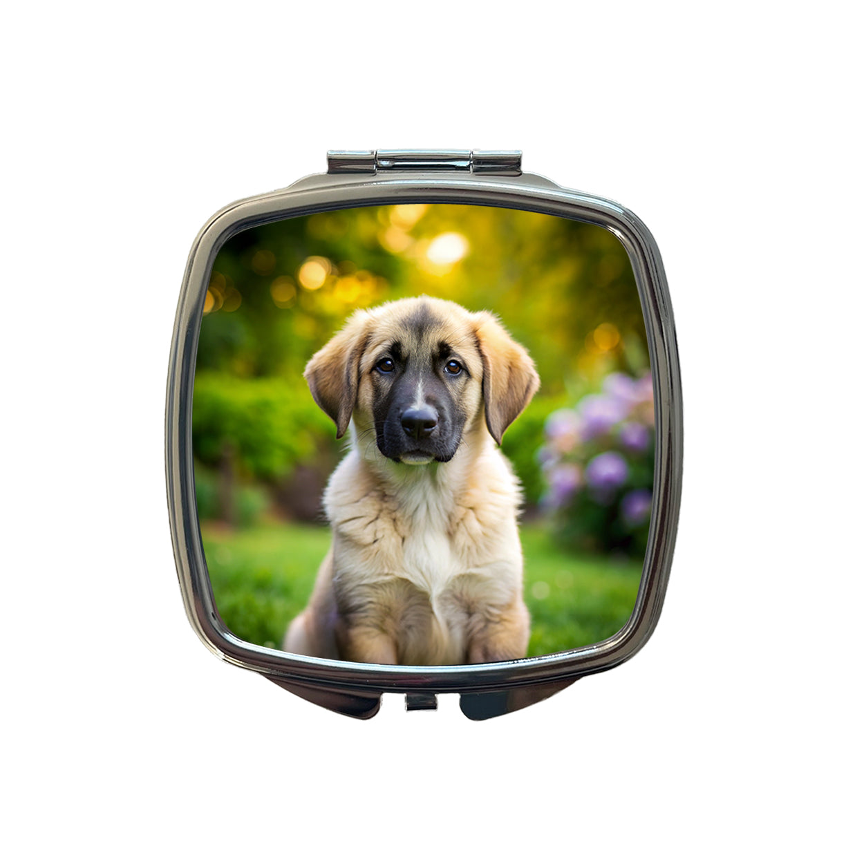 Anatolian Shepherd Dog Puppy Photo Small Travel Purse Handbag Pocket Makeup Compact Mirror