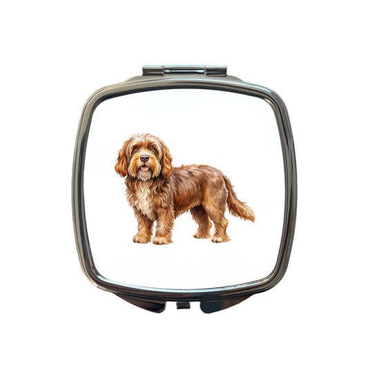 Barbet Dog Watercolor Style Small Travel Purse Handbag Pocket Makeup Compact Mirror
