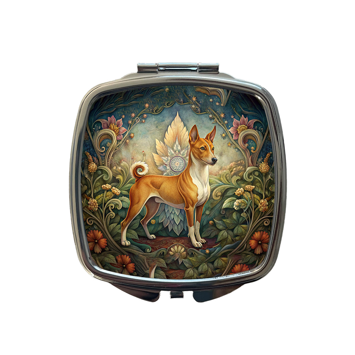 Basenji Dog Art Nouveau Small Travel Purse Handbag Pocket Makeup Compact Mirror