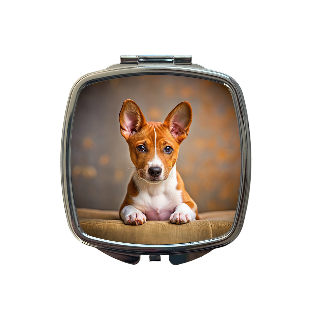 Basenji Dog Puppy Photo Small Travel Purse Handbag Pocket Makeup Compact Mirror