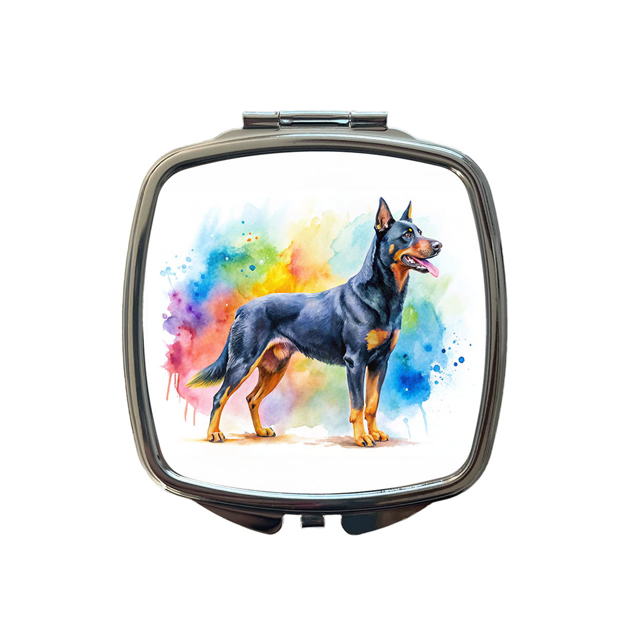 Beauceron Dog Watercolor Style Small Travel Purse Handbag Pocket Makeup Compact Mirror