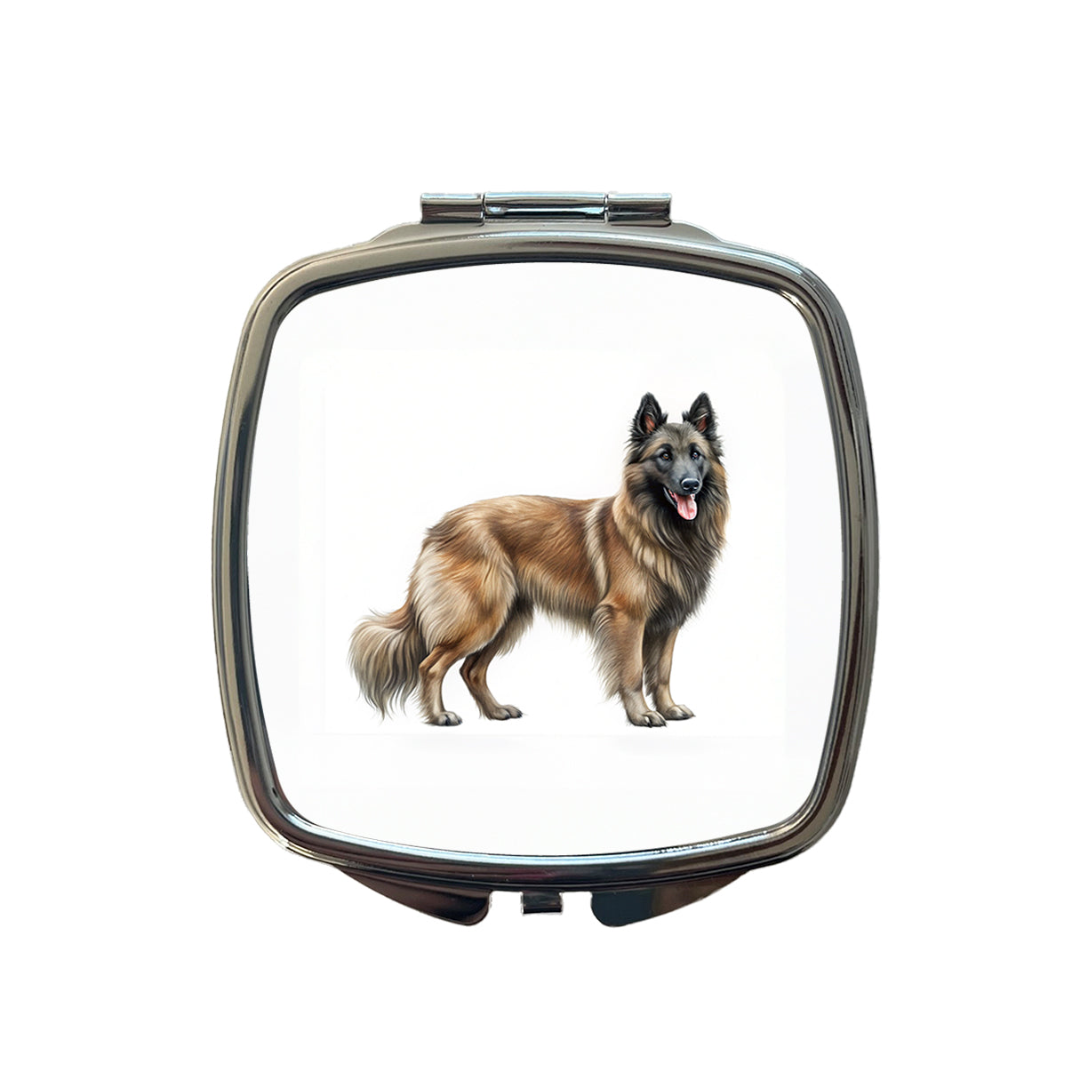 Belgian Tervuren Dog Illustration Small Travel Purse Handbag Pocket Makeup Compact Mirror