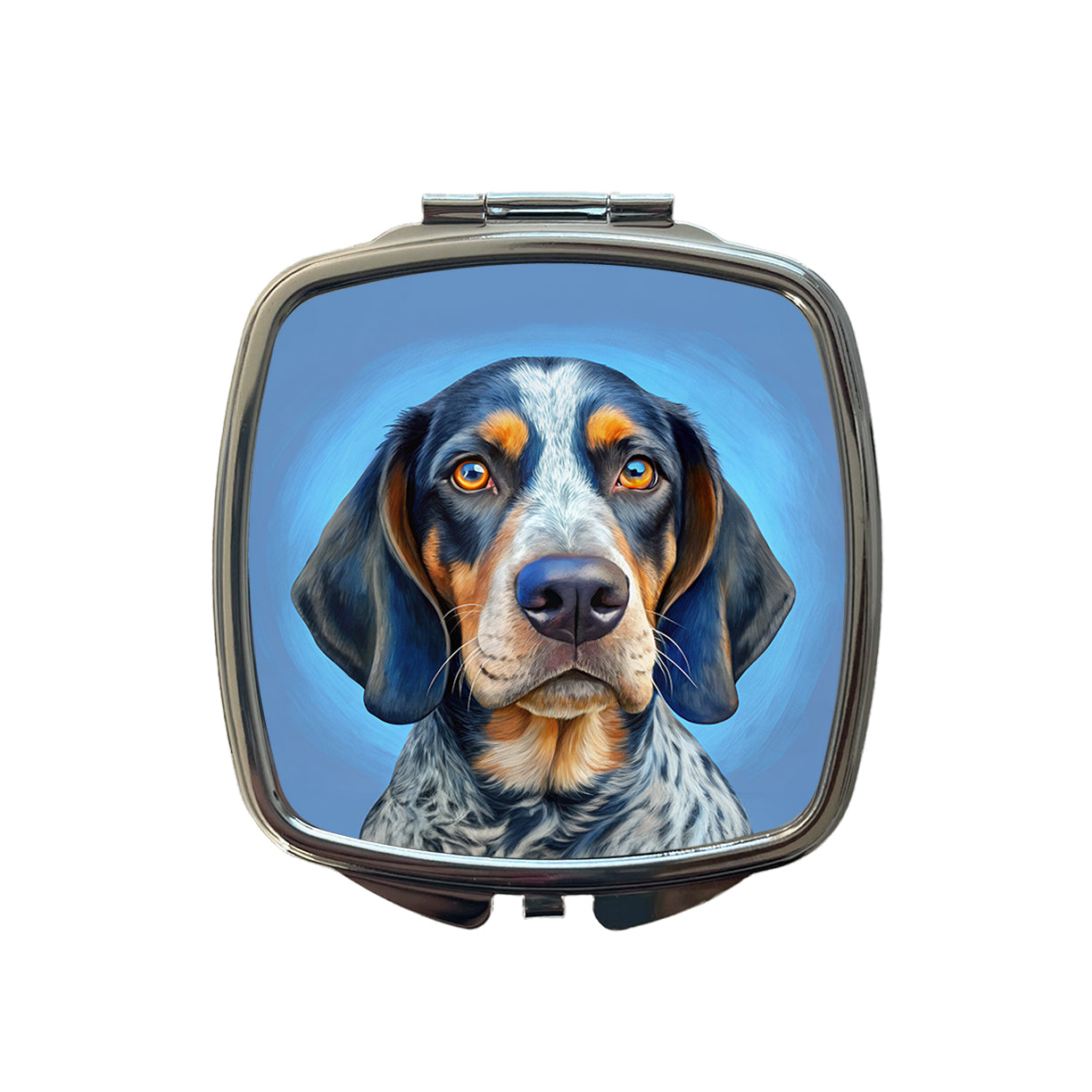Bluetick Coonhound Dog Illustration Small Travel Purse Handbag Pocket Makeup Compact Mirror