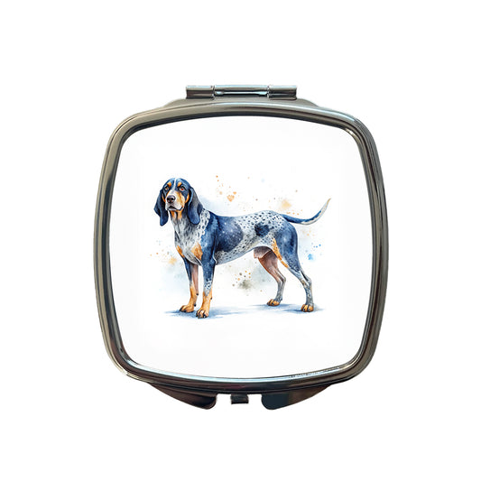 Bluetick Coonhound Dog Watercolor Style Small Travel Purse Handbag Pocket Makeup Compact Mirror