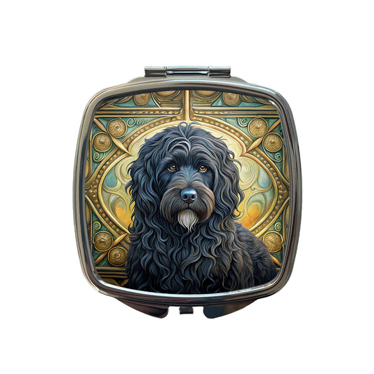 Bouviers Des Flandres Dog Art Nouveau Small Travel Purse Handbag Pocket Makeup Compact Mirror