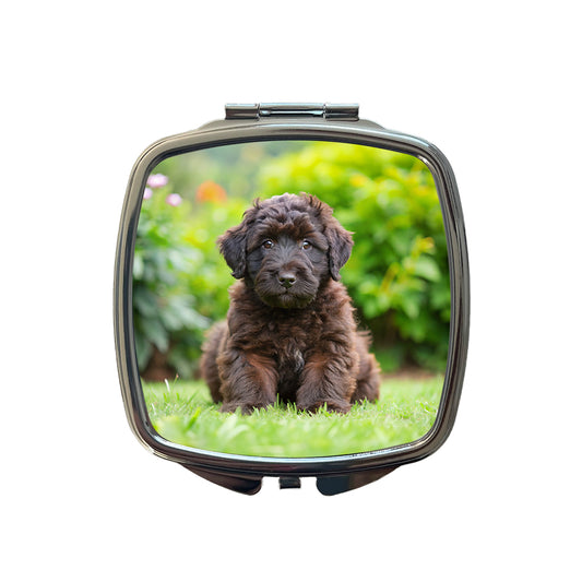 Bouviers Des Flandres Dog Puppy Photo Small Travel Purse Handbag Pocket Makeup Compact Mirror