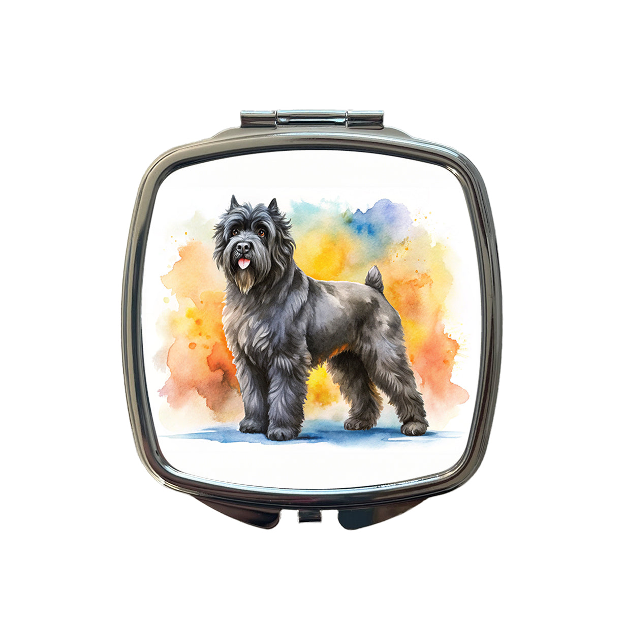 Bouviers Des Flandres Dog Watercolor Style Small Travel Purse Handbag Pocket Makeup Compact Mirror