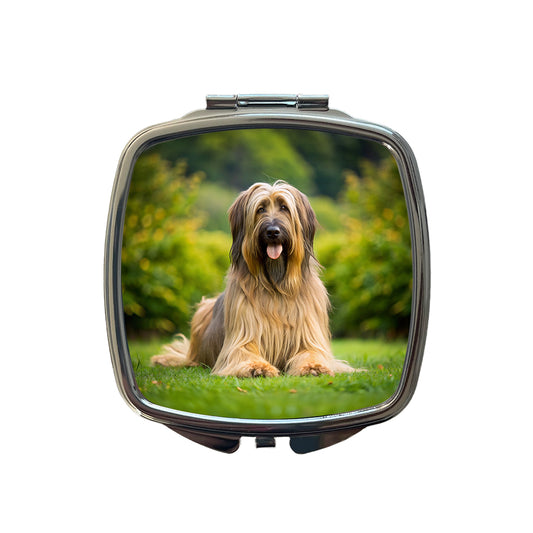 Briard Dog Photo Small Travel Purse Handbag Pocket Makeup Compact Mirror
