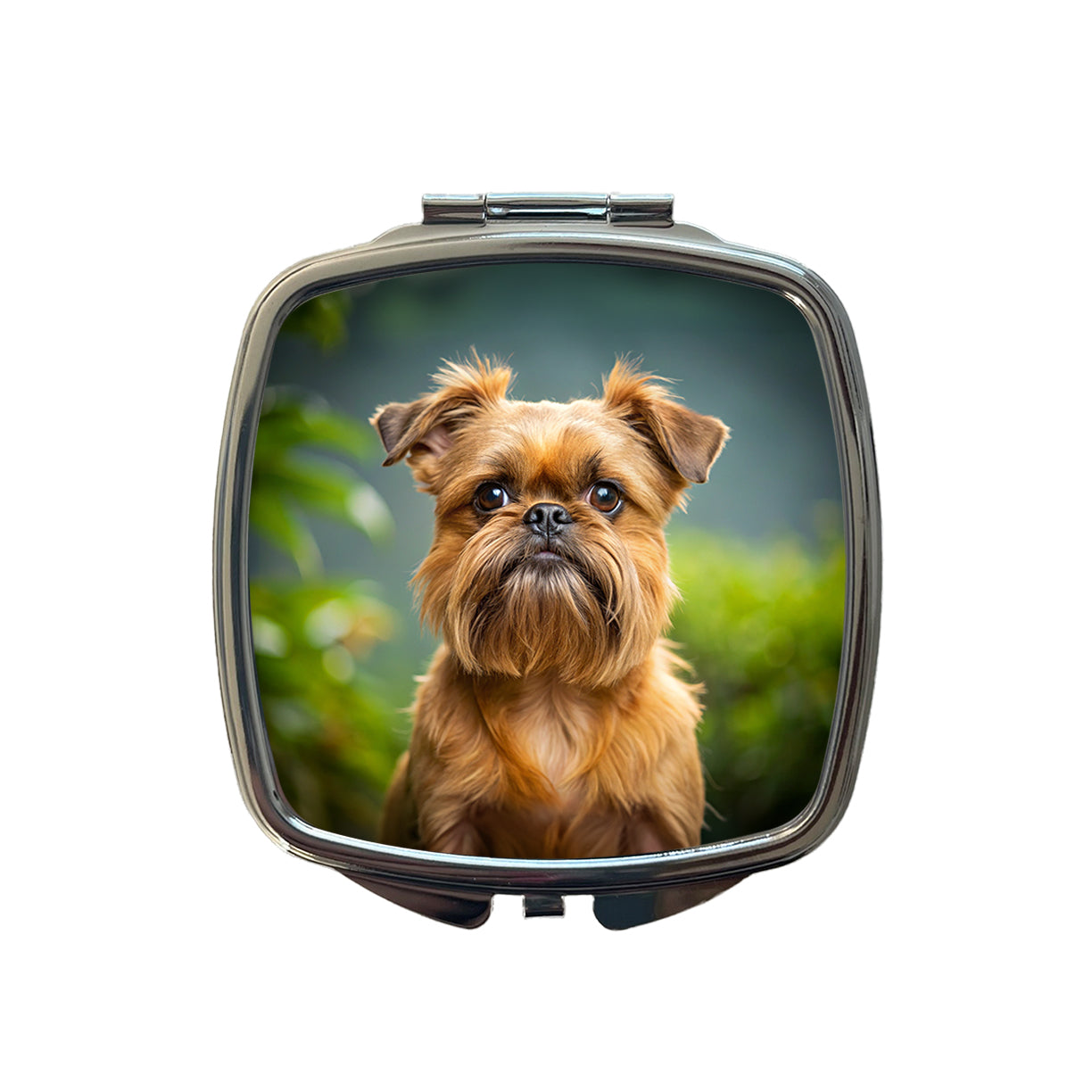 Brussels Griffon Dog Photo Small Travel Purse Handbag Pocket Makeup Compact Mirror
