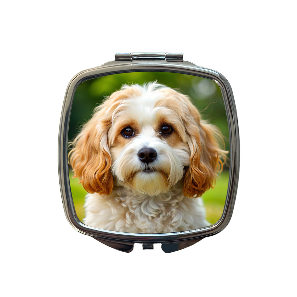 Cavachon Dog Photo Small Travel Purse Handbag Pocket Makeup Compact Mirror