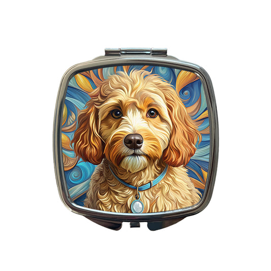 Cavapoo Dog Art Nouveau Small Travel Purse Handbag Pocket Makeup Compact Mirror