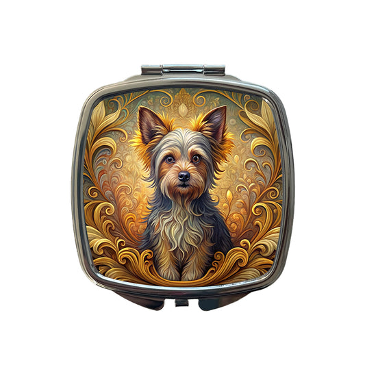 Chorkie Dog Art Nouveau Small Travel Purse Handbag Pocket Makeup Compact Mirror
