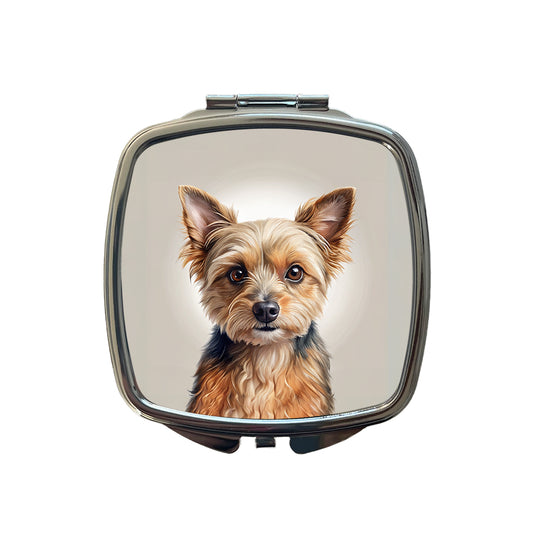 Chorkie Dog Illustration Small Travel Purse Handbag Pocket Makeup Compact Mirror