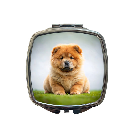 Chow Chow Dog Puppy Photo Small Travel Purse Handbag Pocket Makeup Compact Mirror