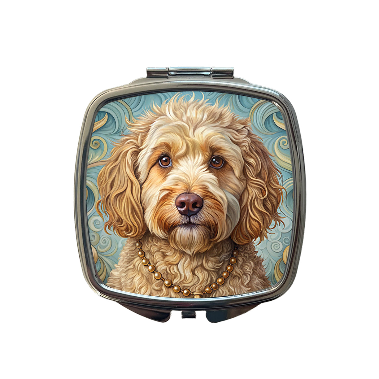 Cockapoo Dog Art Nouveau Small Travel Purse Handbag Pocket Makeup Compact Mirror