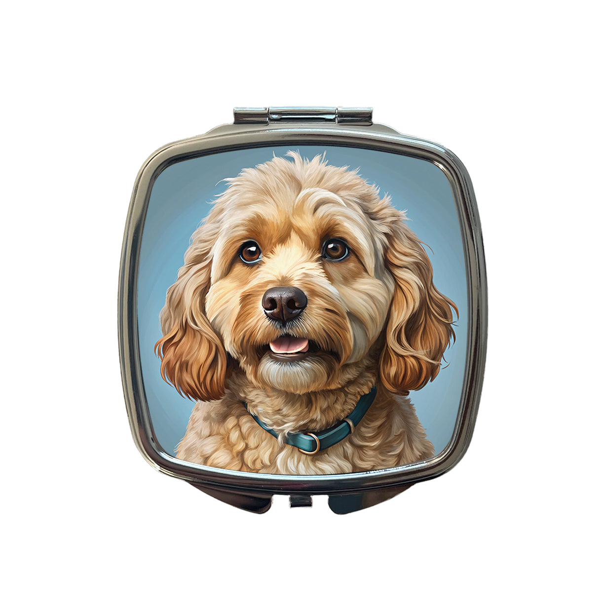 Cockapoo Dog Illustration Small Travel Purse Handbag Pocket Makeup Compact Mirror
