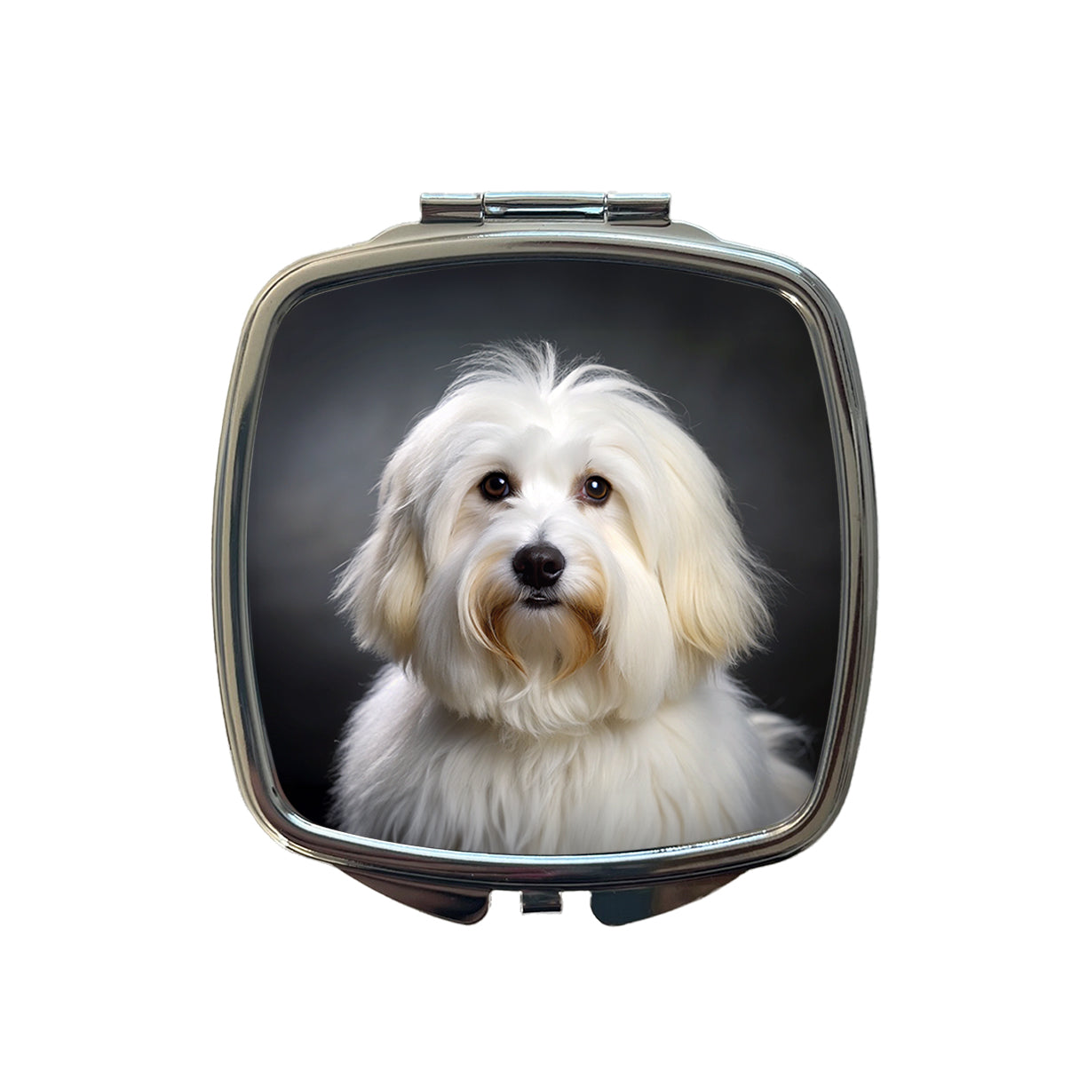 Coton De Tulear Dog Photo Small Travel Purse Handbag Pocket Makeup Compact Mirror
